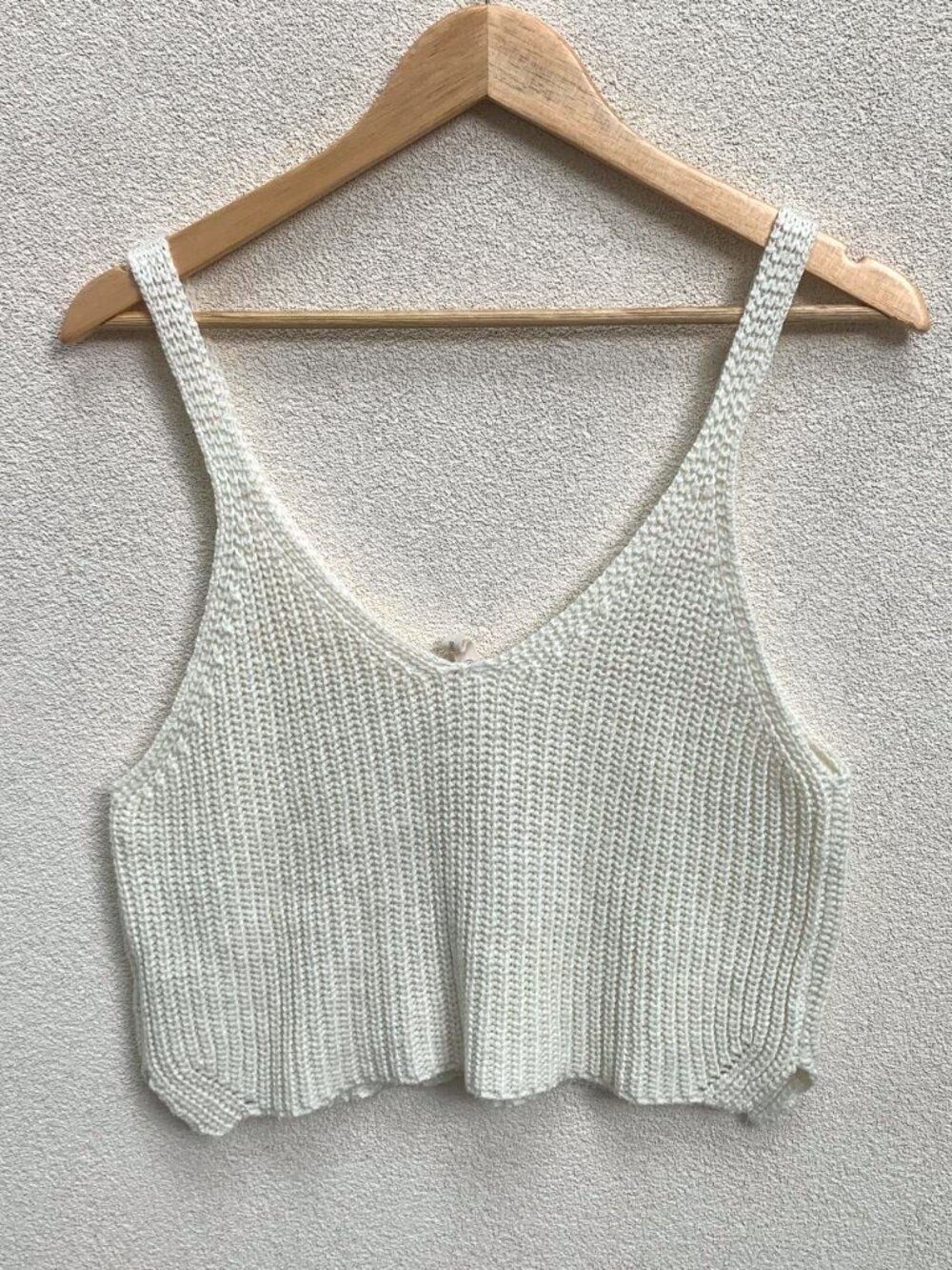 Wishlist Knit Tank Cream Womens Size Medium Cropped Sweater